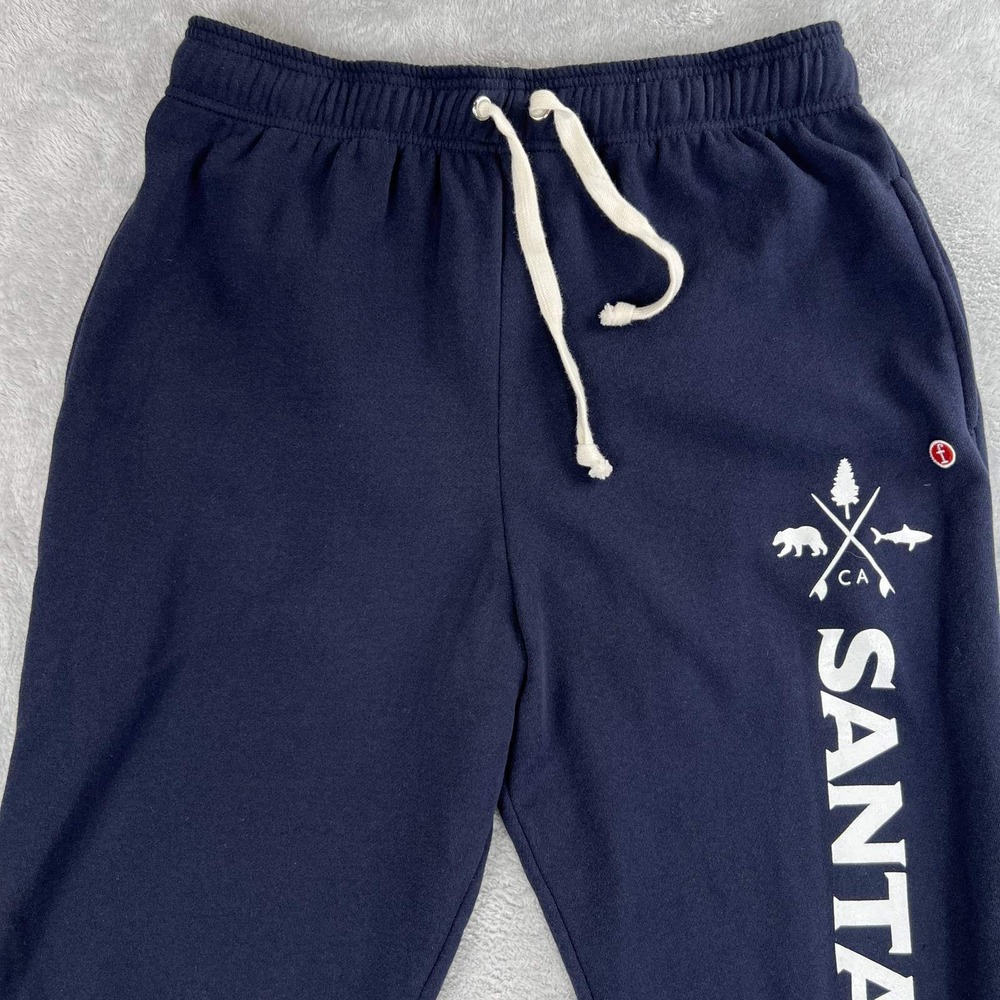 Feejays Surf Santa Cruz Footed Sweatpants L Navy Blue Mens Lounge Pajama Joggers - Picture 3 of 11